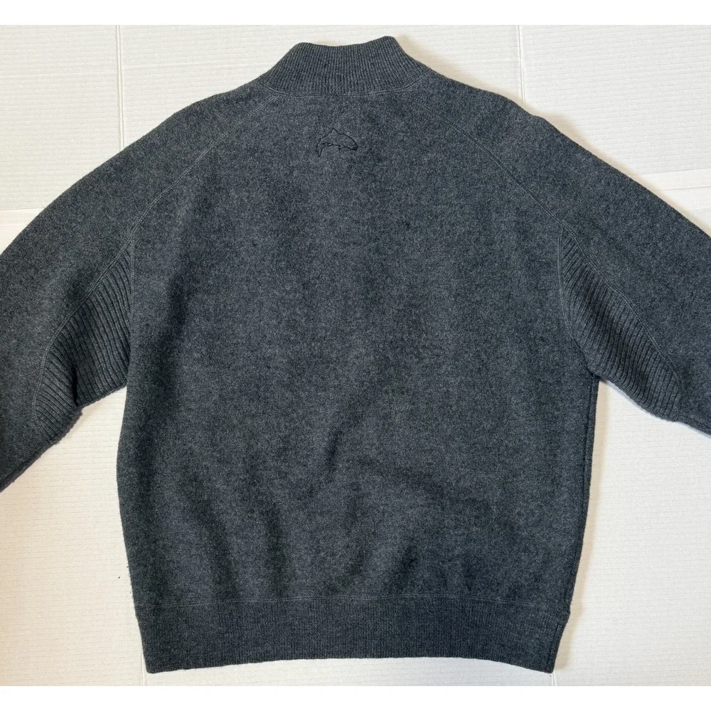 SIMMS FISHING - Men's Wool Pullover Sweater - Gray Half Zip - Large